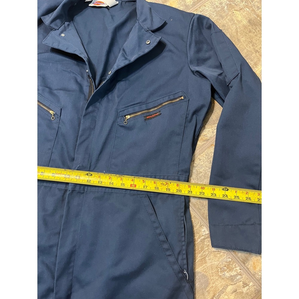 Dickies Coverall Mens 44 Navy Blue Workwear Utility Jumpsuit Long Sleeve - Picture 4 of 10